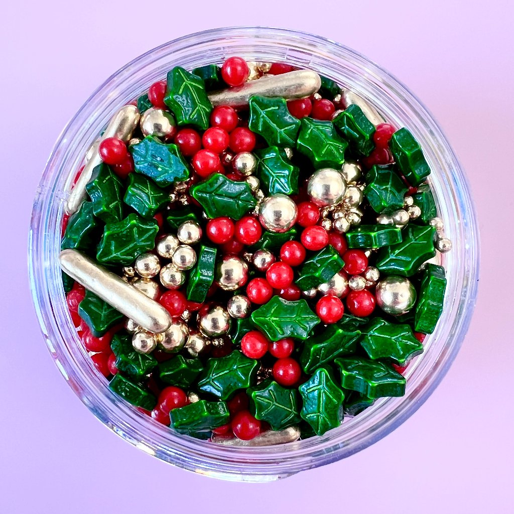 Edible Sprinkles - Holly Time Gold 100g