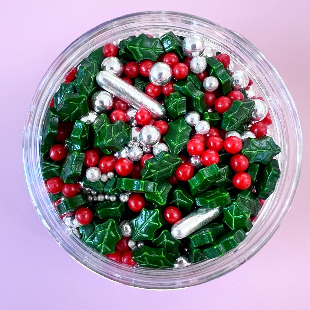 Edible Sprinkles - Holly Time Silver 100g