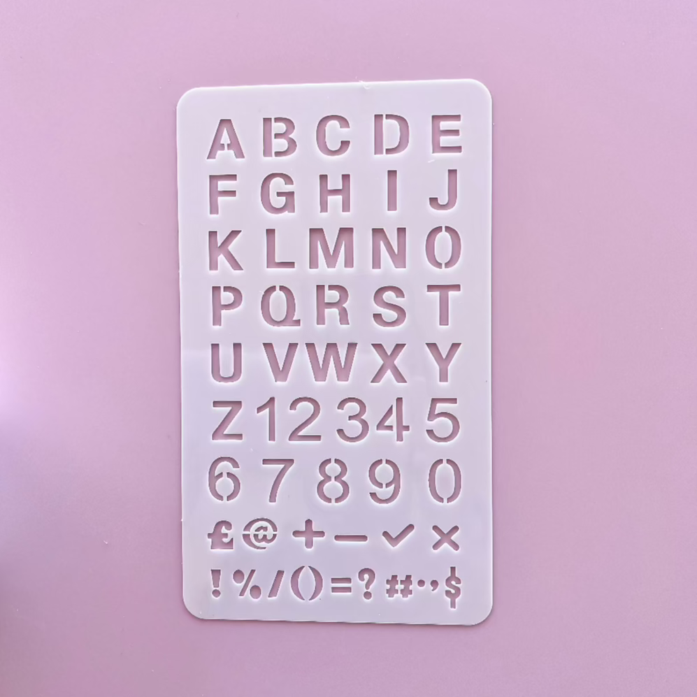 Plastic Stencil - Letters and Numbers