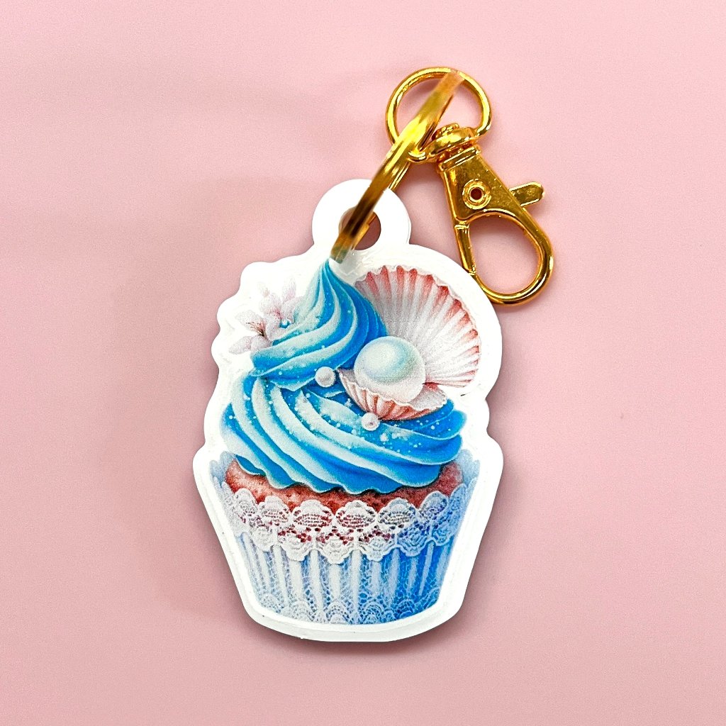 Smart Keyring Digital Business Card - Mermaid Cupcake