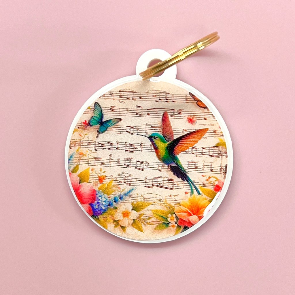 Smart Keyring Digital Business Card - Musical Notes