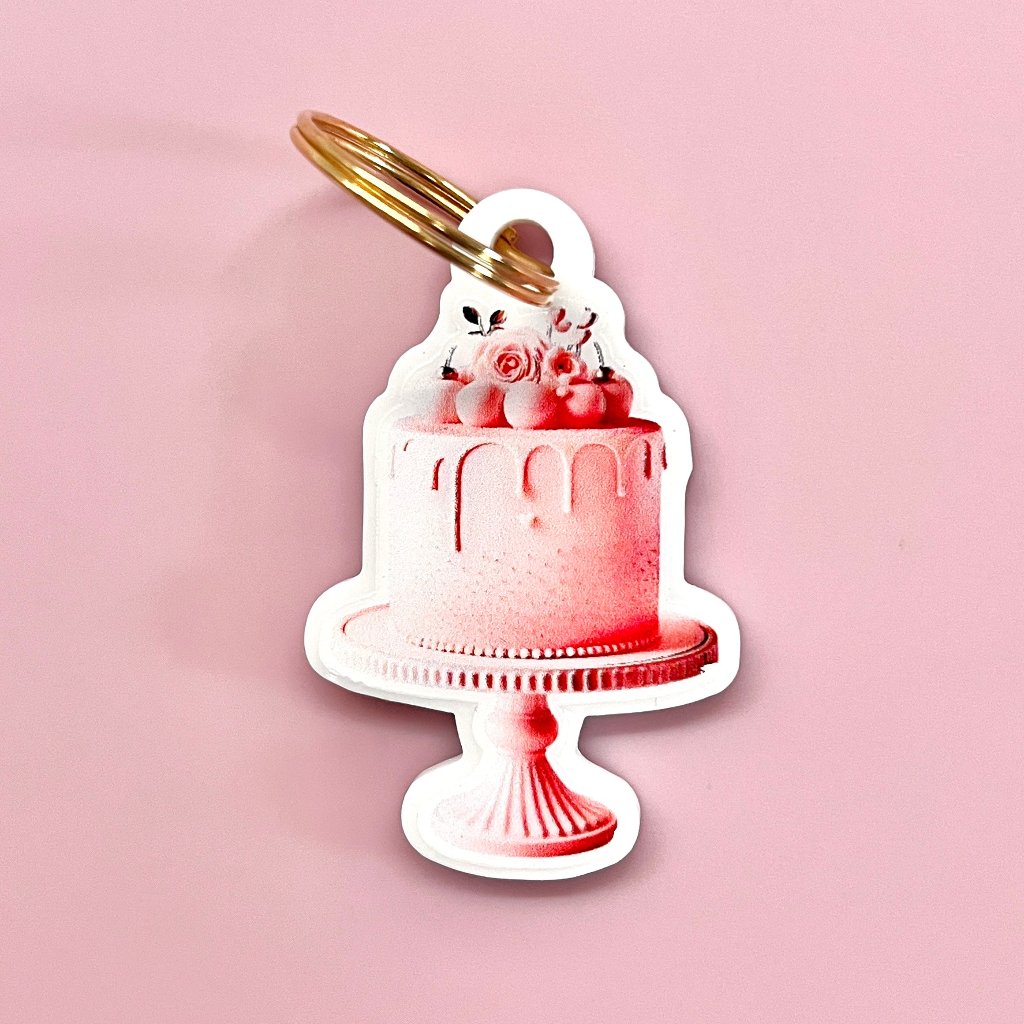 Smart Keyring Digital Business Card - Pink Cake