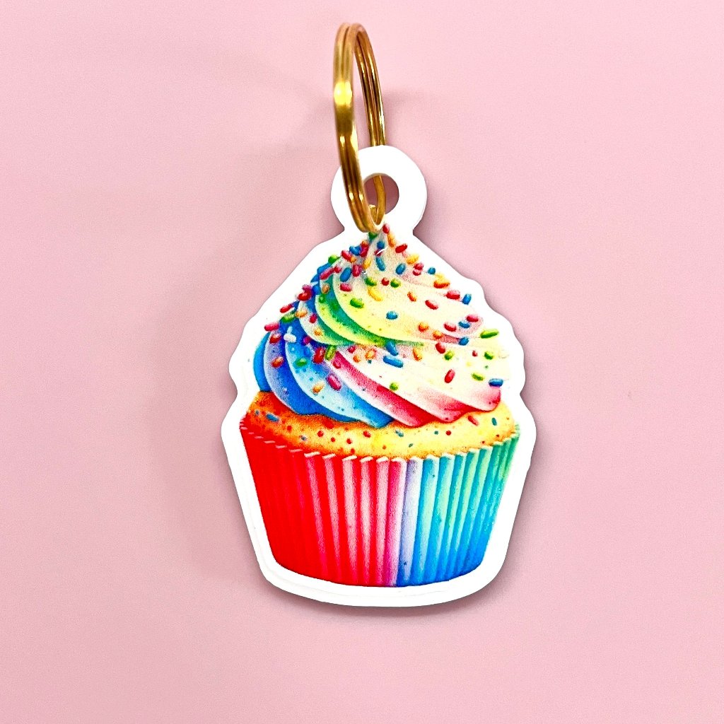 Smart Keyring Digital Business Card - Rainbow Cupcake