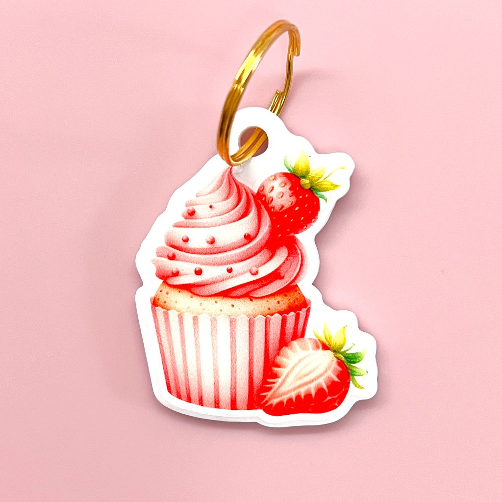 Smart Keyring Digital Business Card - Strawberry Cupcake