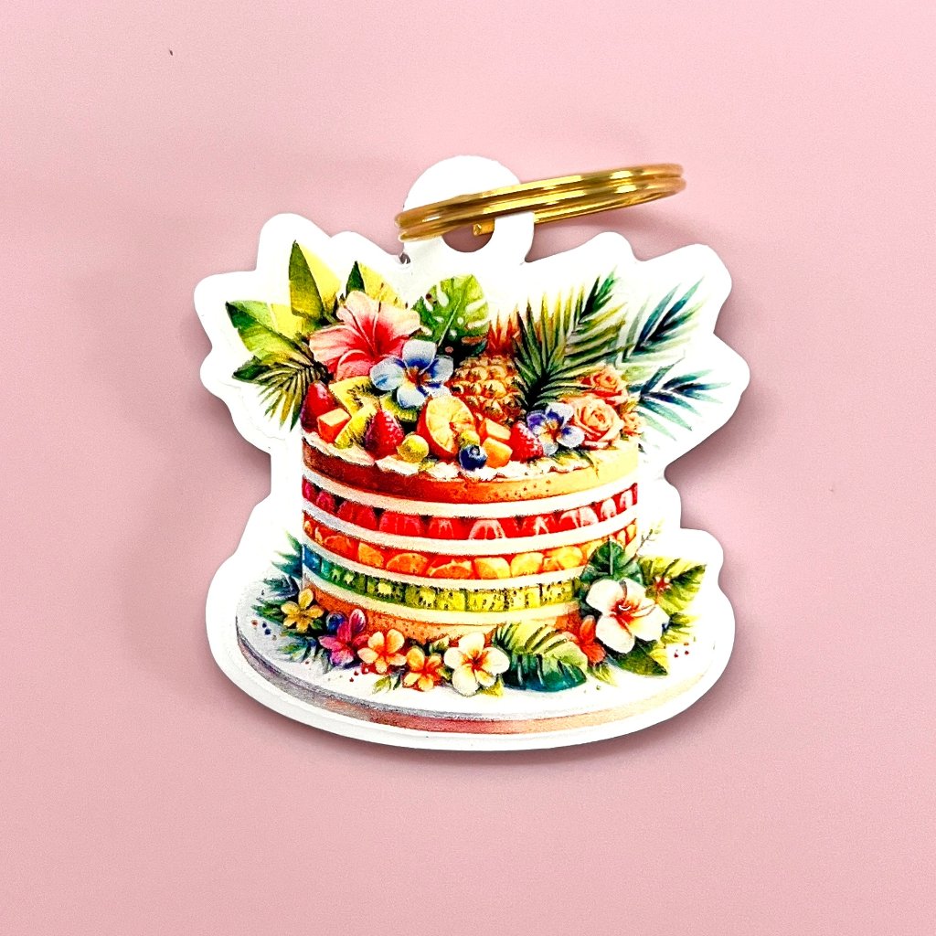 Smart Keyring Digital Business Card - Tropical Cake