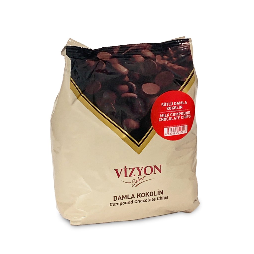 Vizyon Compound Milk Chocolate Chips - 1kg