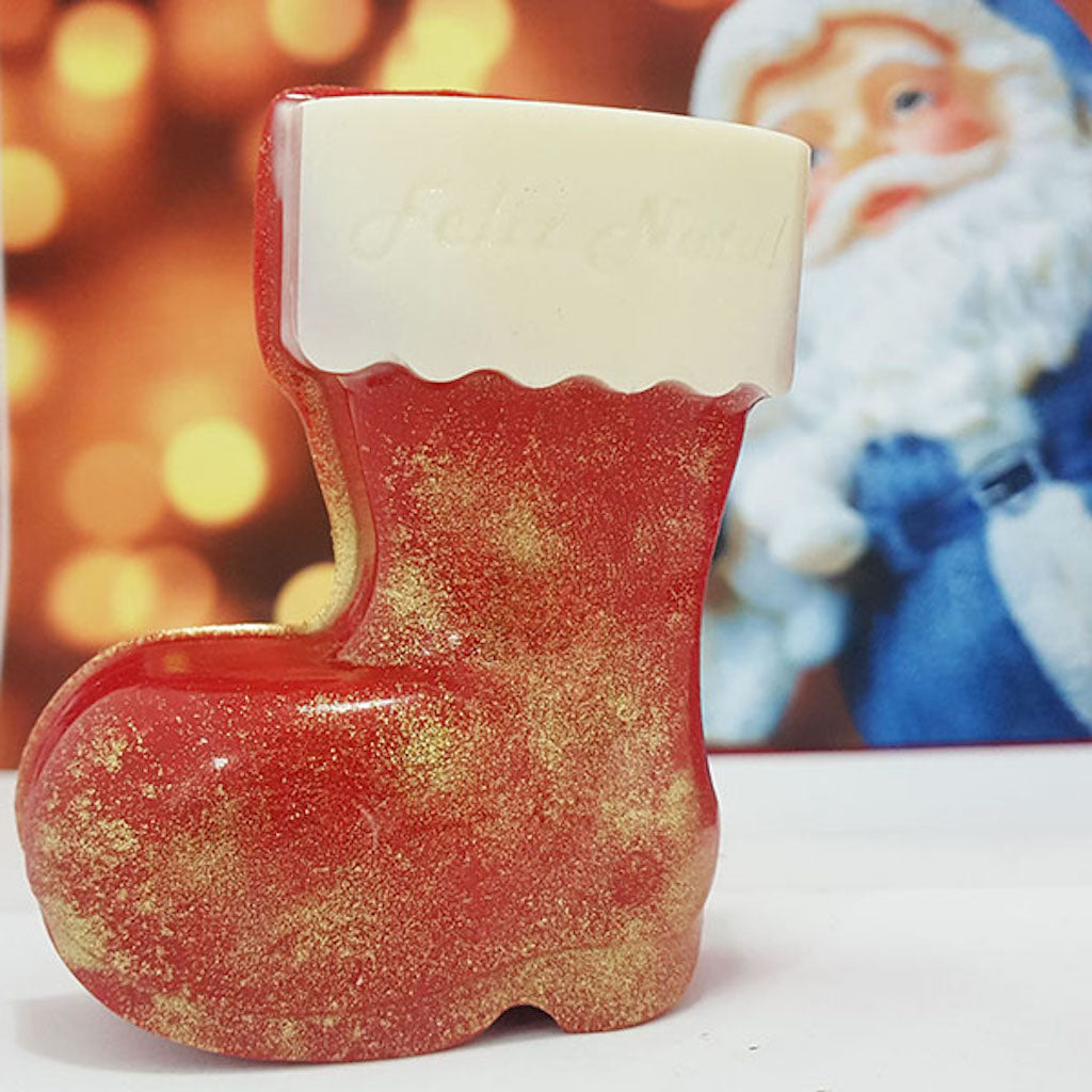 Plastic 3 Piece Chocolate Mould - christmas santa boots BWB