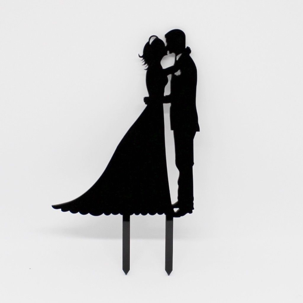 Acrylic Wedding Cake Topper Black Bride Groom | Cakers Paradise ...