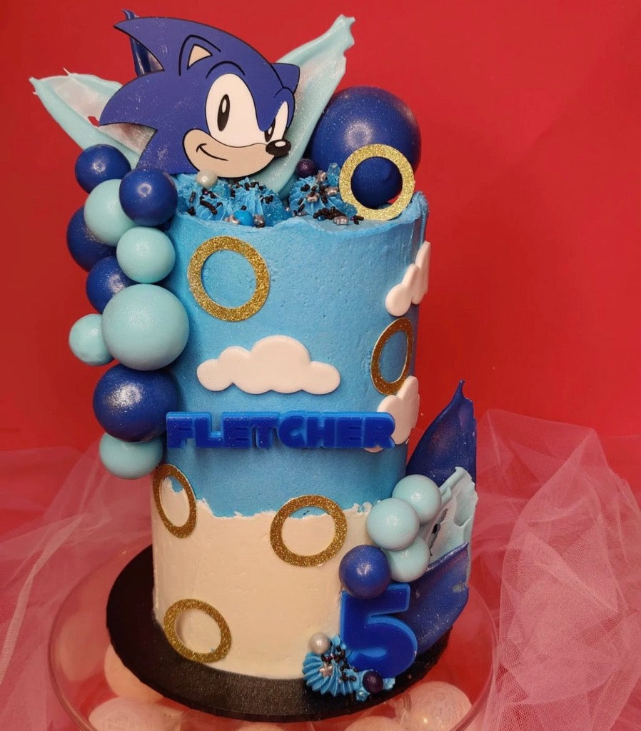 Sonic the Hedgehog Cake Topper Sonic Party Decorations Personalized Cake  Topper Blue Red Gold -  Norway