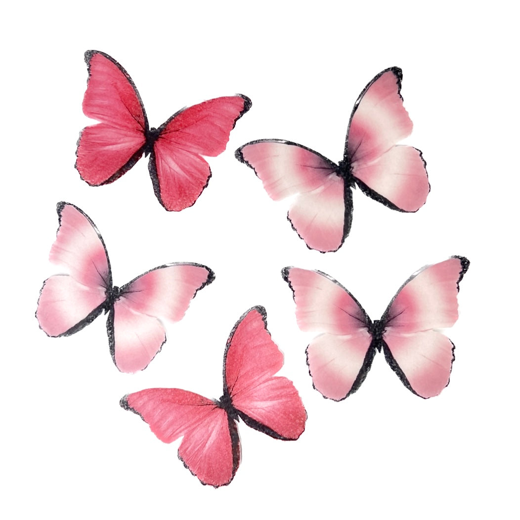 Edible Wafer Cake Toppers - Pink Large Butterflies 5pc | Cakers ...