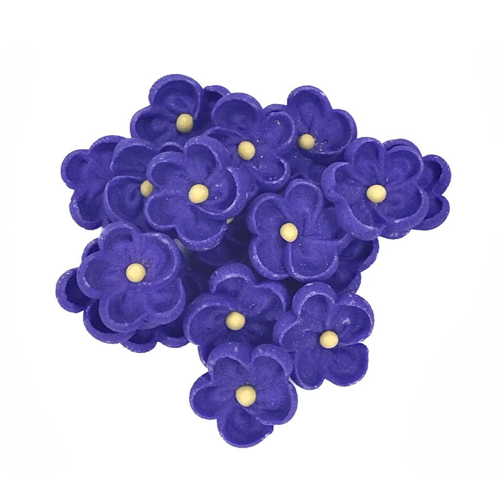 Edible Sugar Cupcake Decorations Flowers Purple 15pc | Cakers Paradise ...