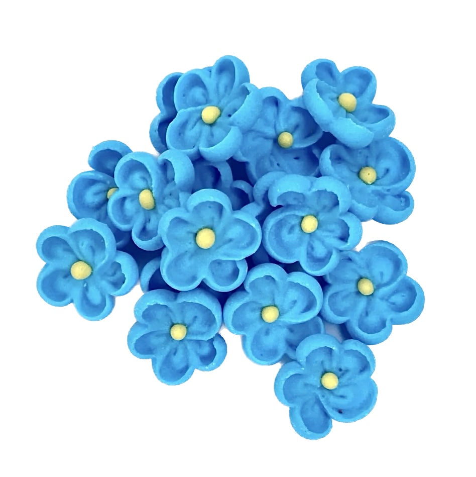 Edible Sugar Cupcake Decorations Flowers Blue 15pc | Cakers Paradise ...