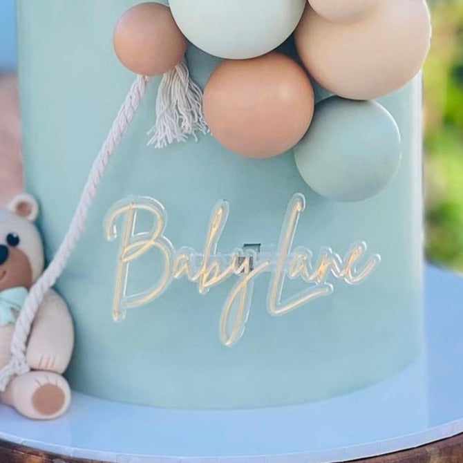 Double Layer Custom Name Baby Shower Cake Fropper | Cakers Paradise ...