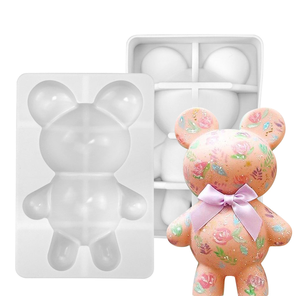 AIERSA Bear Chocolate Silicone Molds, 2Pcs 3D Bear Breakable Mold with  Hammer for Smash Bears, Candy Molds,Mousse Cake, Dessert Baking,Jello, Big
