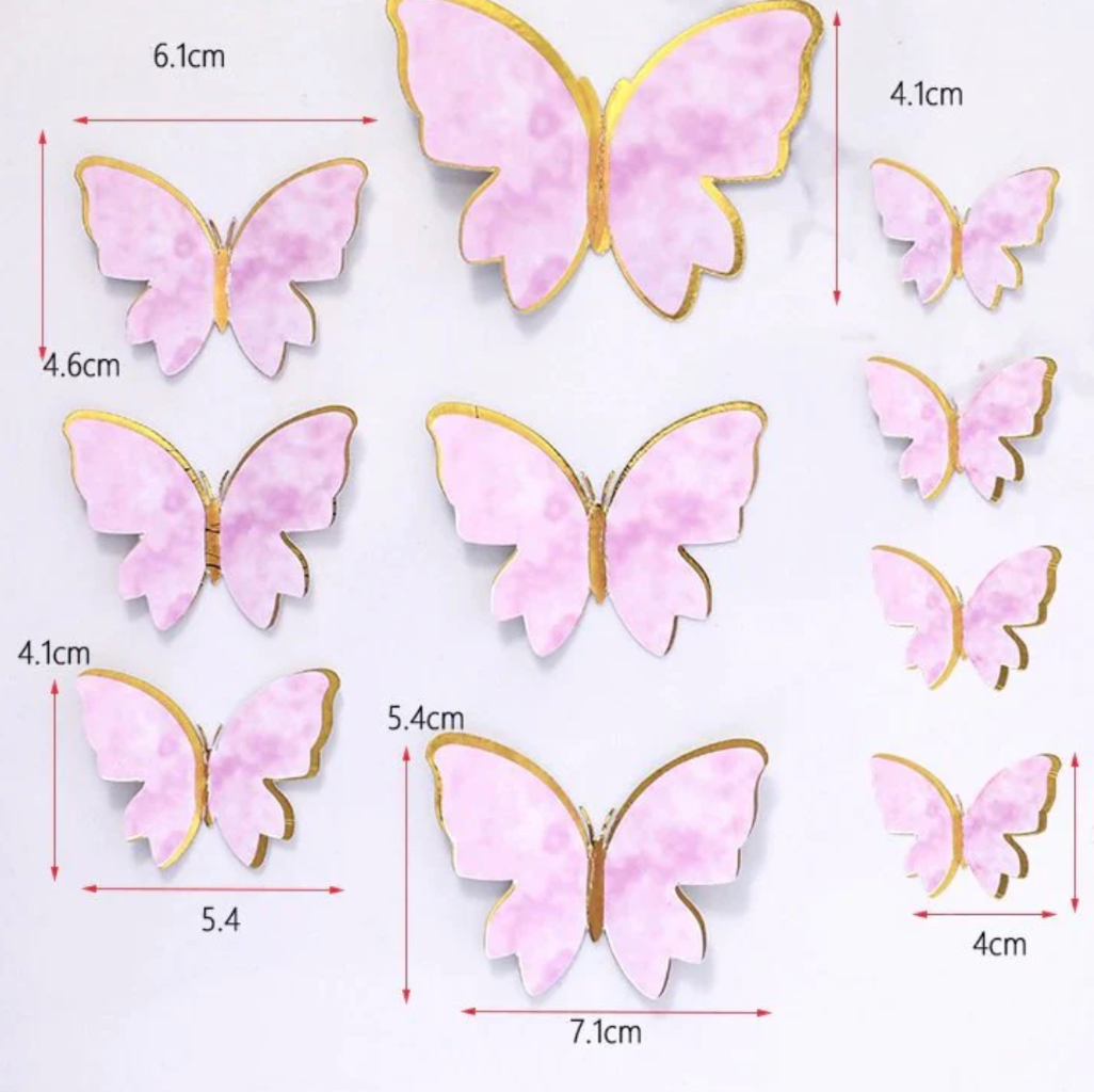 Card Stock Butterflies 10 Pack - Pink | Cakers Paradise – Cakers Paradise