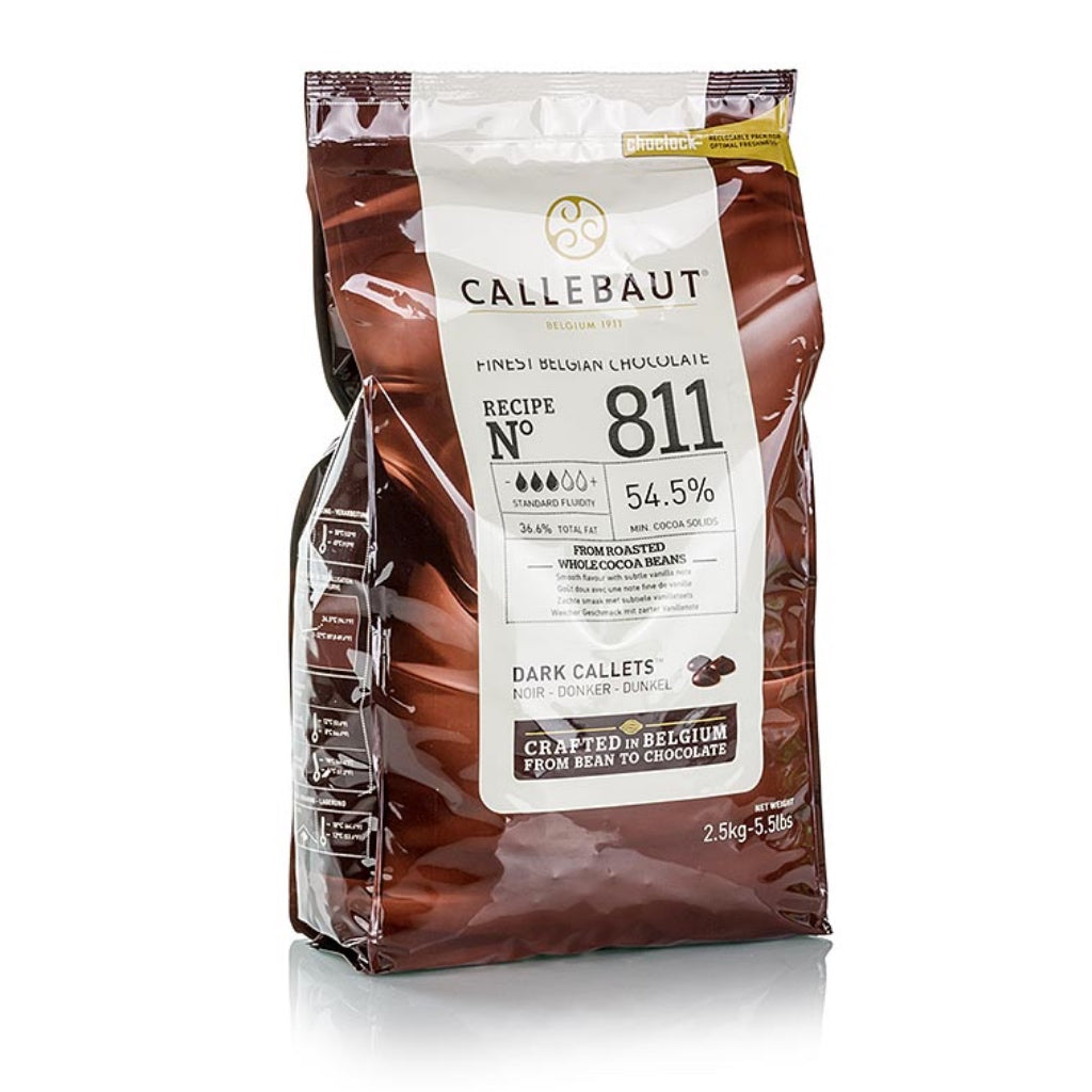 Callebaut 811 dark chocolate callets 2.5kg bag